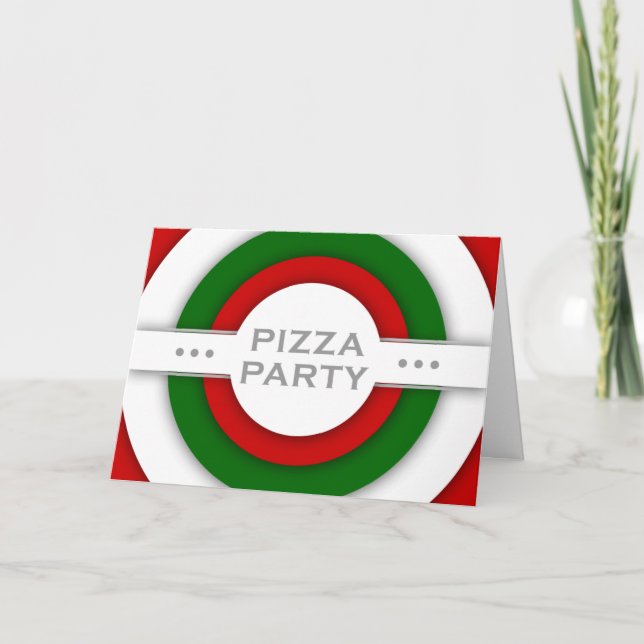 Invitación fiesta retro PIZZA (Anverso)