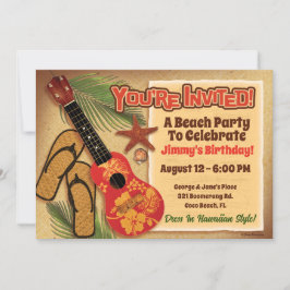 Invitación Fiesta Retro Tropical Beach
