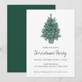 Invitación Fiesta Retro Vintage Green Navidades