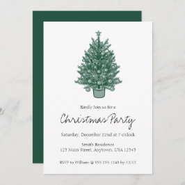 Invitación Fiesta Retro Vintage Green Navidades