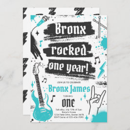 Invitación Fiesta rockero y rockero sacudió un año primer cum