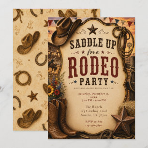 Invitación Fiesta Rodeo Rústico