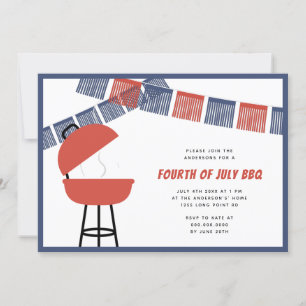 Invitación Fiesta rojo azul y blanco frente a la parrillada 4