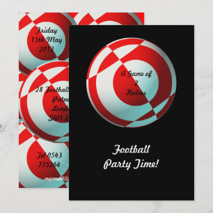 Invitación Fiesta rojo de fútbol (añadir foto, cambiar tamaño