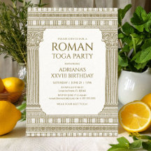 Fiesta Romano Toga con elegantes columnas del temp
