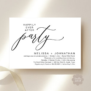 Invitación Fiesta Romántica de Boda con Final Feliz Cena de H