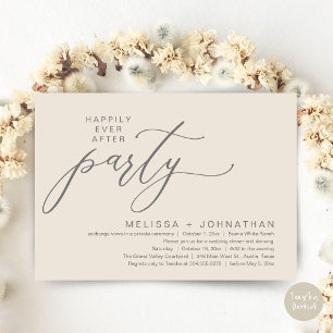 Invitación Fiesta Romántica de Cena de Boda Fugaz con Final F