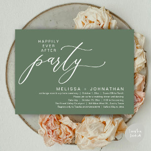 Invitación Fiesta Romántica de Cena de Boda Fugaz con Final F