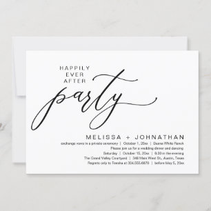 Invitación Fiesta Romántica de Cena de Boda Fugaz con Final F