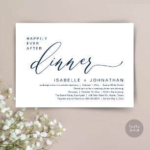 Invitación Fiesta Romántica de Elopement para Cena de Felices