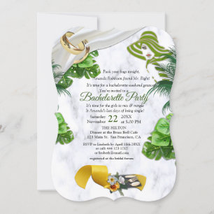 Invitación Fiesta Romántica de la Bachelorette Tropical