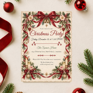 Invitación Fiesta Romántica de Navidad en Borgoña