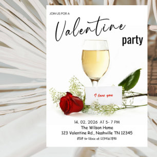 Invitación Fiesta Romántica de San Valentín
