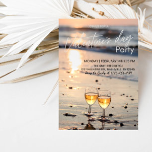 Invitación Fiesta Romántica de San Valentín - Corazón y Amor