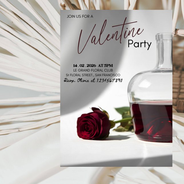 Invitación Fiesta Romántica de San Valentín - Tema de Amor Mo (Subido por el creador)