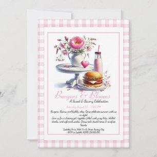 Invitación Fiesta Romántica de Verano Acuarela Hamburguesa &