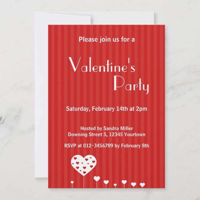 Invitación Fiesta romántico precioso dulce del el día de San (Anverso)