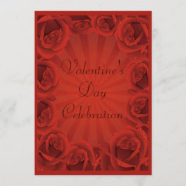 Invitación Fiesta Romántico Roses Roses Rojos El día de San V