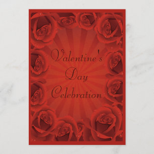 Invitación Fiesta Romántico Roses Roses Rojos El día de San V