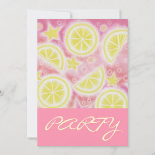 Invitación 'FIESTA' rosa de Lemonade rosa