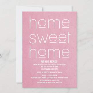 Invitación Fiesta Rosa Moderno Dulce Hogar Calentador de Hoga