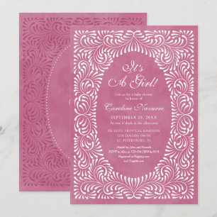 Invitación Fiesta Rosa para Bebé de Talavera Girls