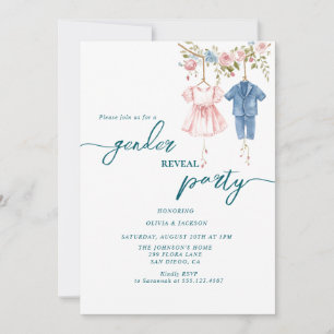 Invitación fiesta rosa y azul
