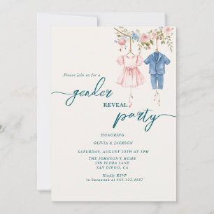 Invitación fiesta rosa y azul