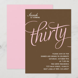 Invitación Fiesta Rosado 30 de Cumpleaños