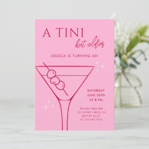 Invitación Fiesta rosado 40 de cumpleaños moderno un poco más