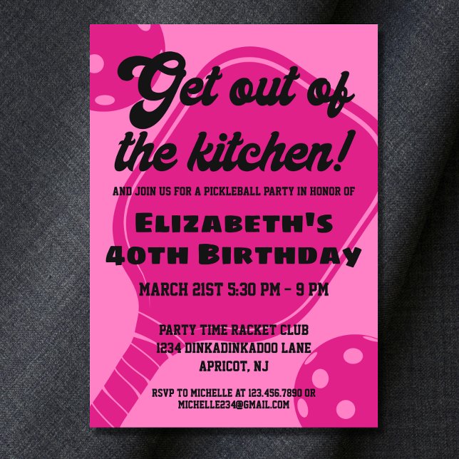 Invitación Fiesta rosado de bolas de  Deportivo de remo Cumpl (Subido por el creador)