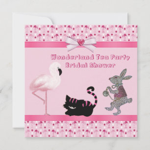 Invitación Fiesta rosado Flamingo Wonderland Tea Bridal