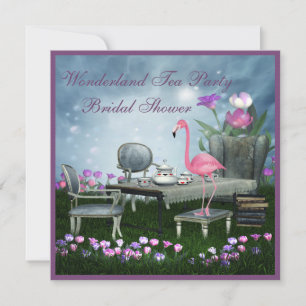 Invitación Fiesta rosado Flamingo Wonderland Tea Bridal