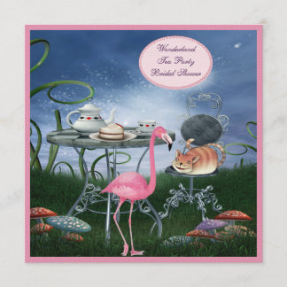 Invitación Fiesta rosado Flamingo Wonderland Tea Bridal