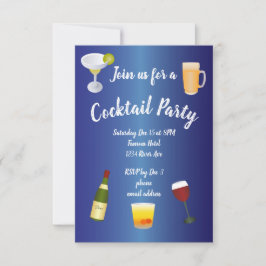 Invitación Fiesta Royal Blue Cocktail