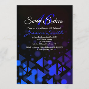 Invitación Fiesta Royal Blue Sweet 16 Invite