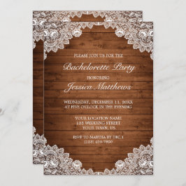 Invitación Fiesta Rusa de Bachelorette de Madera y Rústico