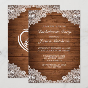 Invitación Fiesta Rusa de Bachelorette de Madera y Rústico