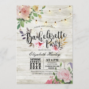 Invitación Fiesta Rusa de Floral String Light Bachelorette