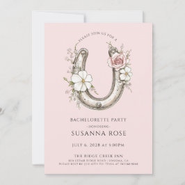 Invitación Fiesta Rusa Floral Herradura Bachelorette Pink