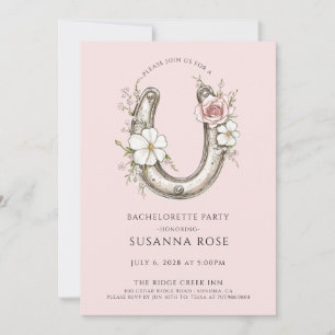 Invitación Fiesta Rusa Floral Herradura Bachelorette Pink