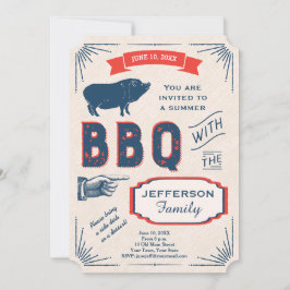 Invitación Fiesta ruso-americano de verano de barbacoa