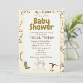 Invitación Fiesta ruso de Baby Shower de Boho Cowboy occident