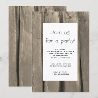 Invitación Fiesta Rustic Barn Wood