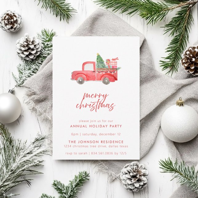 Invitación Fiesta Rustic Vintage Red Truck (Subido por el creador)