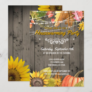 Invitación Fiesta Rústico Calentador de Casas Luces de Barnwo