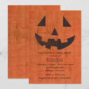 Invitación Fiesta rústico de Halloween de la calabaza de