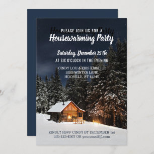 Invitación Fiesta rústico de invierno en casa