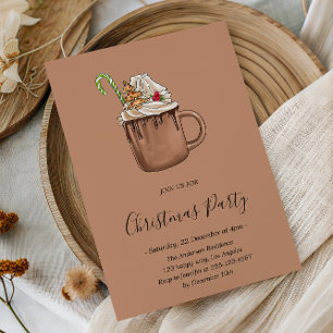 Invitación Fiesta Rústico de Navidades de Cacao Caliente
