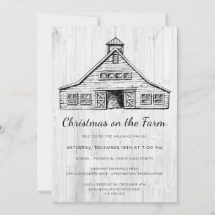 Invitación Fiesta Rústico de Navidades de Madera Sencilla